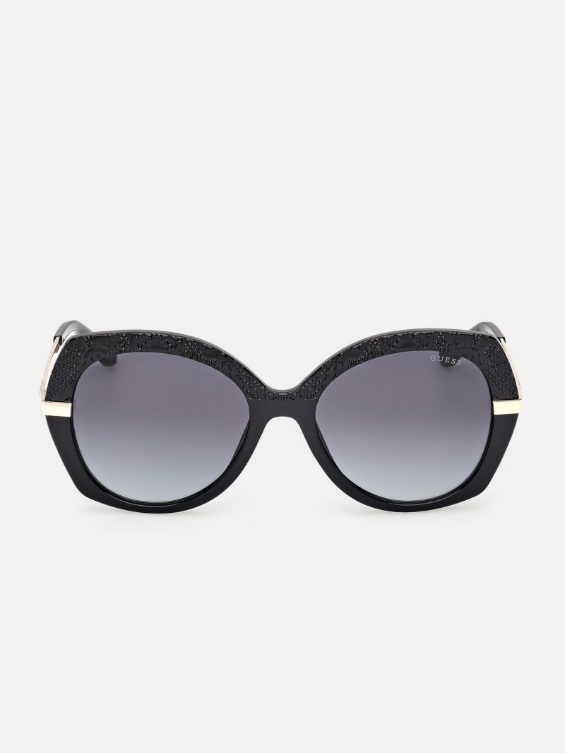 Geometric Transparent Plastic Sunglasses