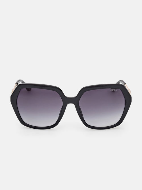Square-Geometric Plastic Sunglasses