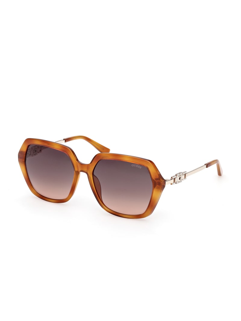 Square-Geometric Plastic Sunglasses