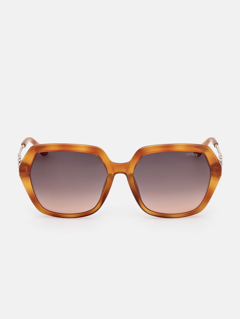Square-Geometric Plastic Sunglasses