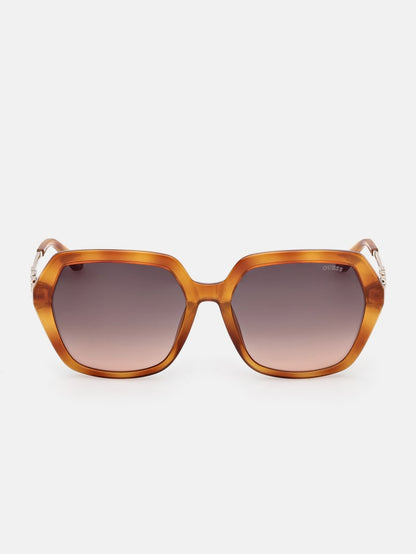 Square-Geometric Plastic Sunglasses