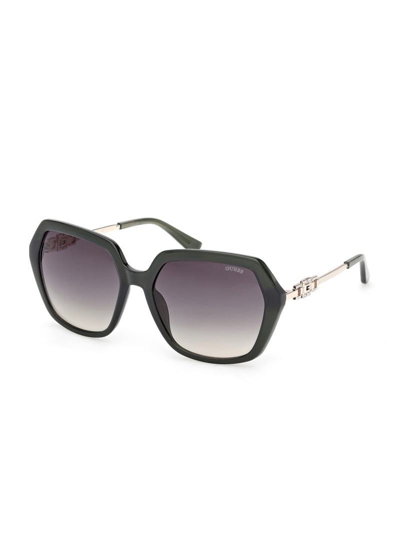 Square-Geometric Plastic Sunglasses