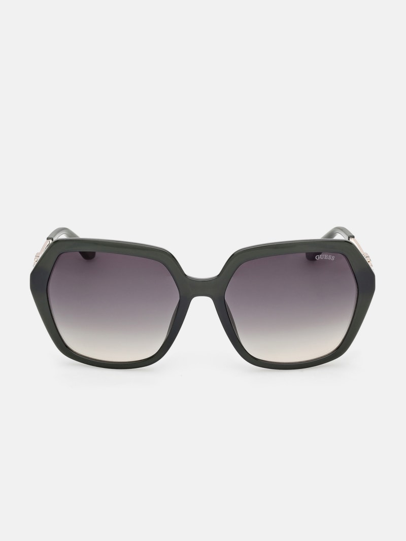 Square-Geometric Plastic Sunglasses
