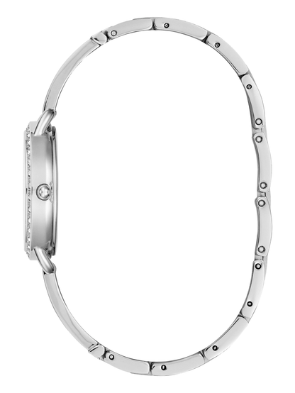 Silver-Tone Crystal Analog Watch