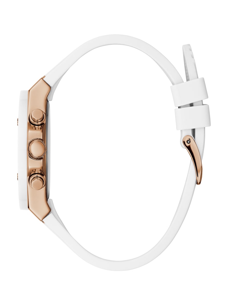 Rose Gold-Tone And White Multifunction Watch