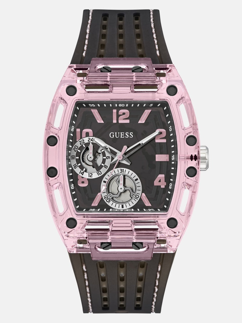 Clear and Black Silicone Multifunction Watch