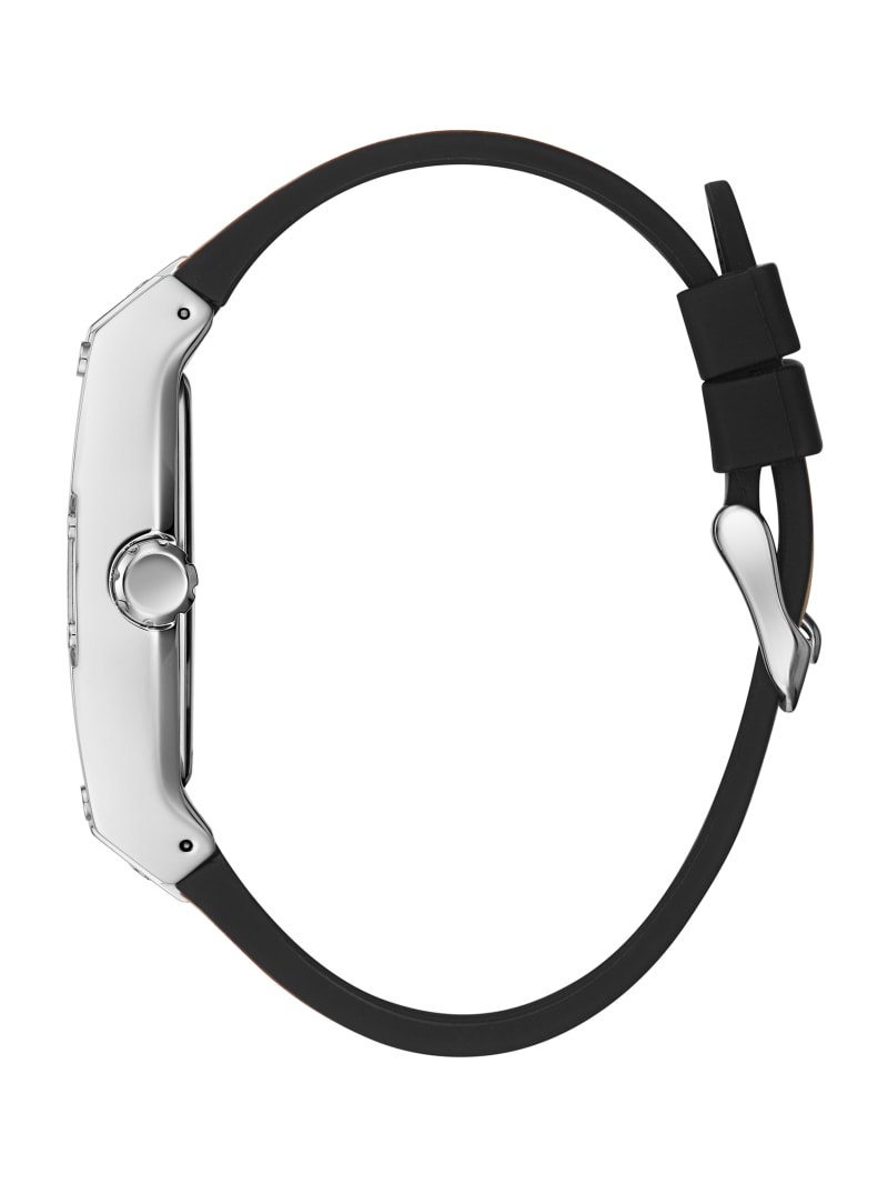 Silver-Tone and Black Multifunction Watch