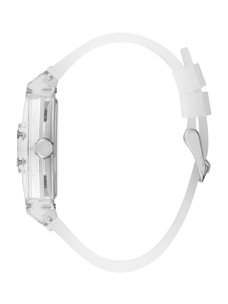 Transparent And Silver-Tone Multifunction Watch