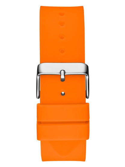 Orange Plastic and Silicone Multifunction Watch