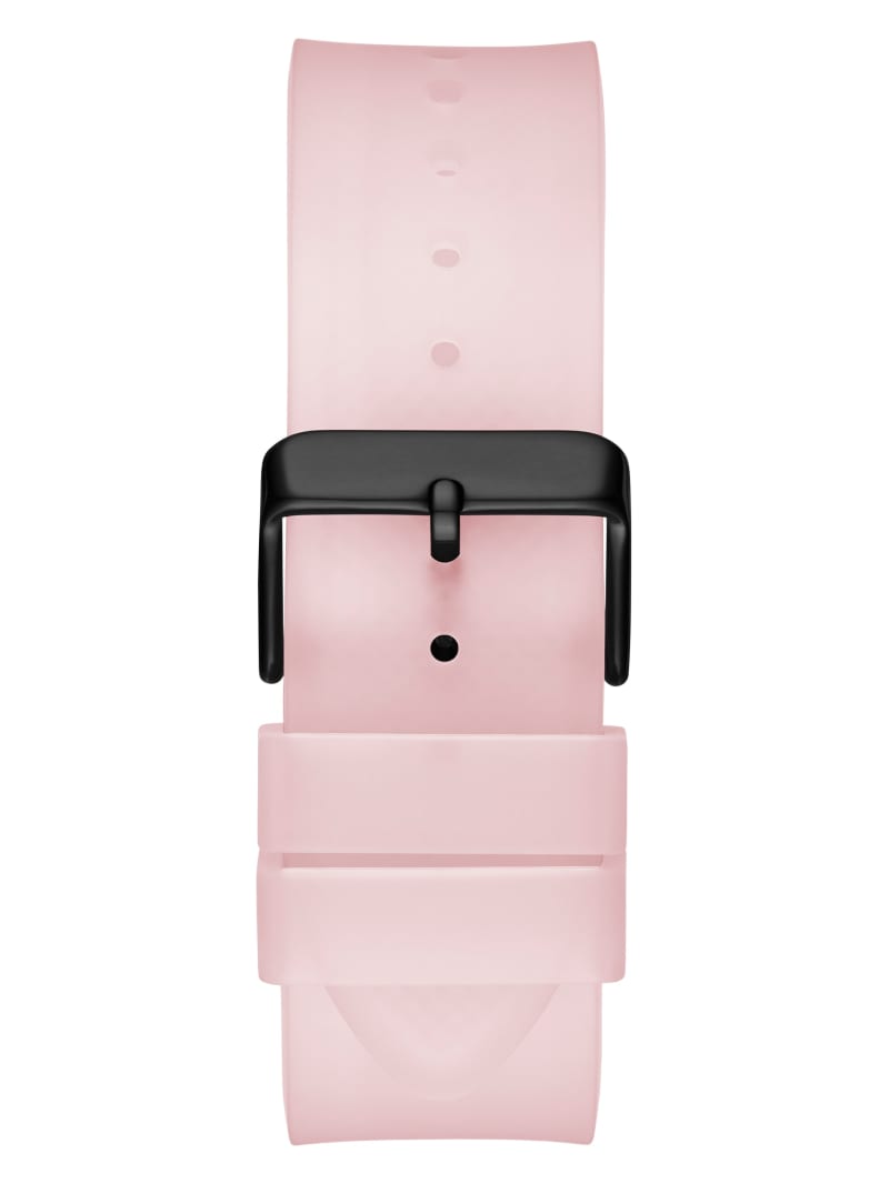 Pink Plastic and Silicone Multifunction Watch