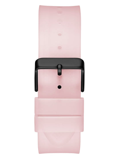 Pink Plastic and Silicone Multifunction Watch