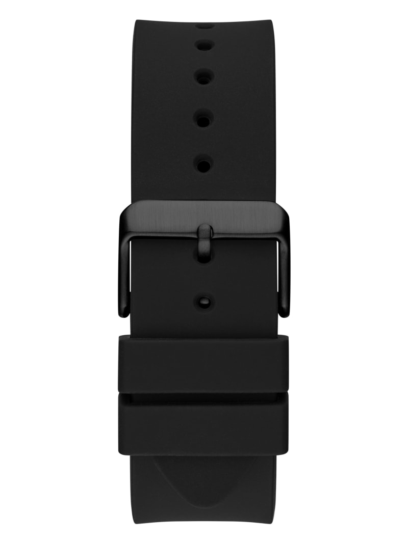 Rose Gold-Tone and Black Silicone Multifunction Watch