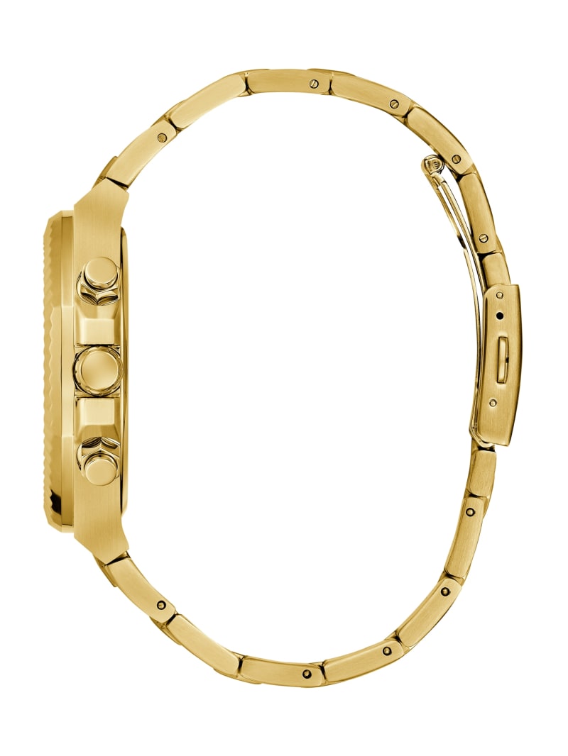 Gold-Tone and Green Multifunction Watch