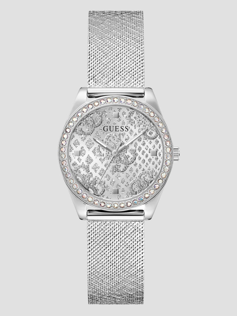 Silver-Tone Mesh Analog Watch