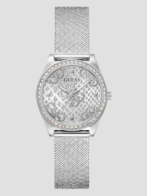 Silver-Tone Mesh Analog Watch