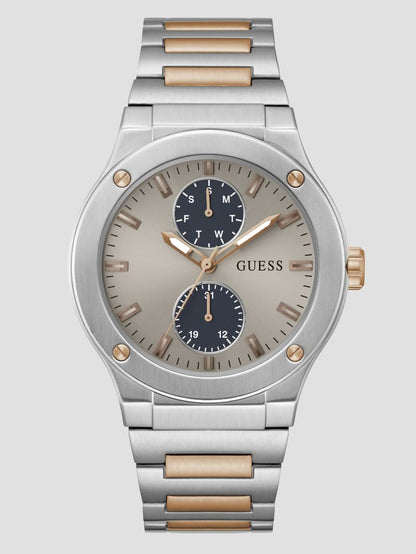 Silver and Rose Gold-Tone Multifunction Watch