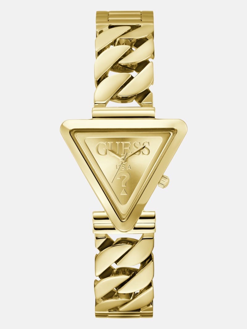 Gold-Tone Triangle Analog Watch