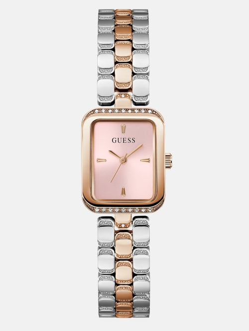 Two-Tone Rectangle Analog Watch