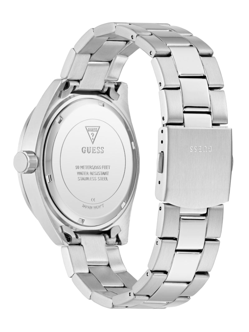 Silver-Tone and Black Multifunction Watch