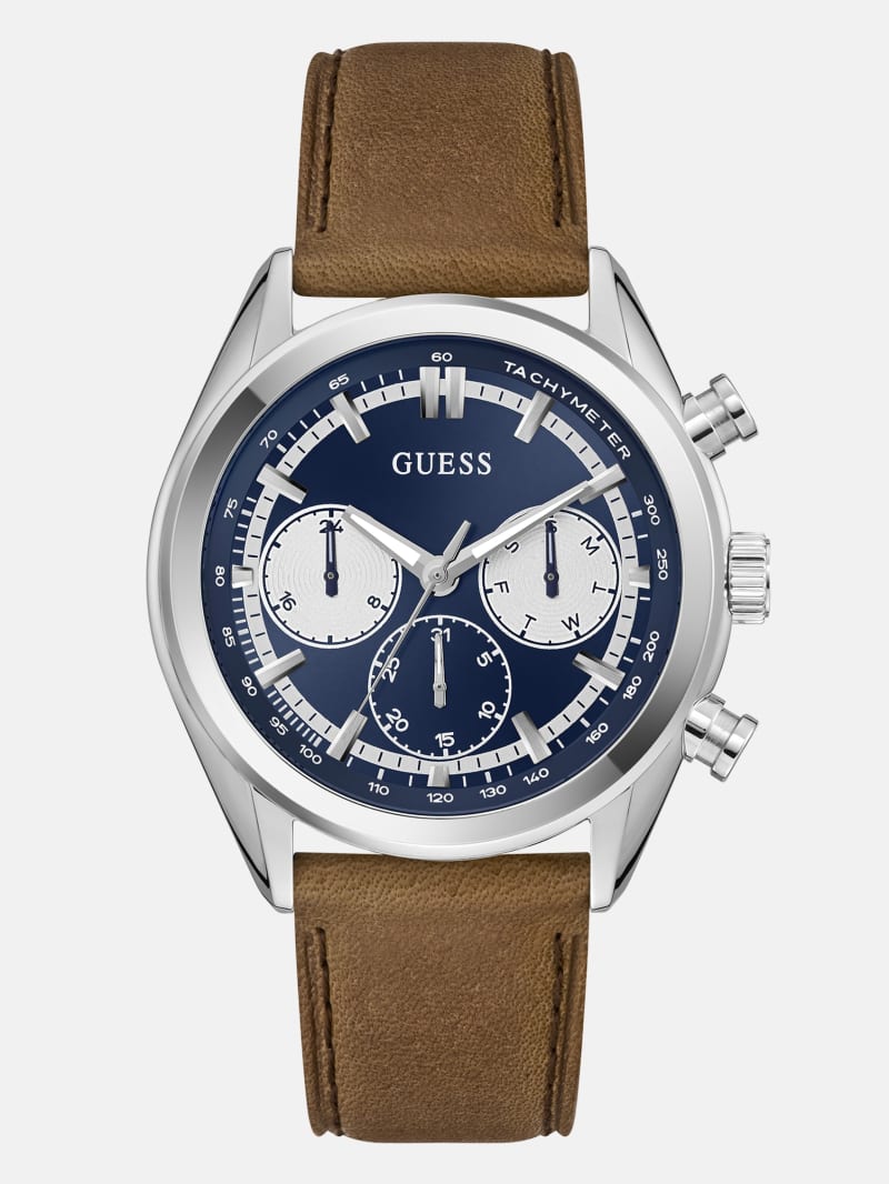 Two-Tone Multifunction Suede Watch