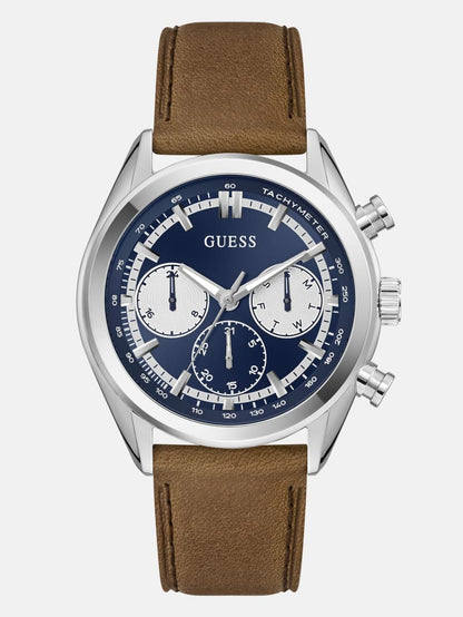 Two-Tone Multifunction Suede Watch