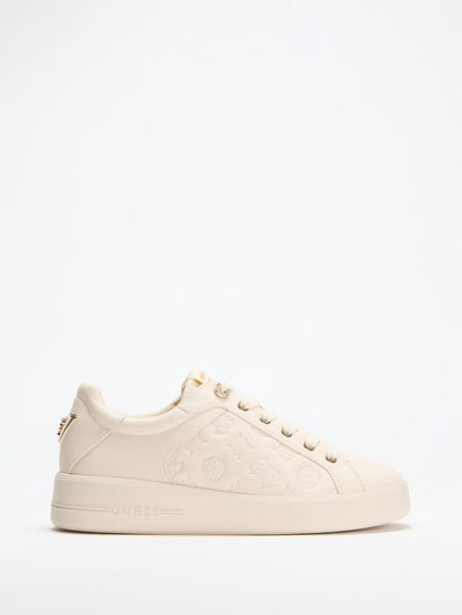 Ronii Debossed Peony Low-Top Sneakers