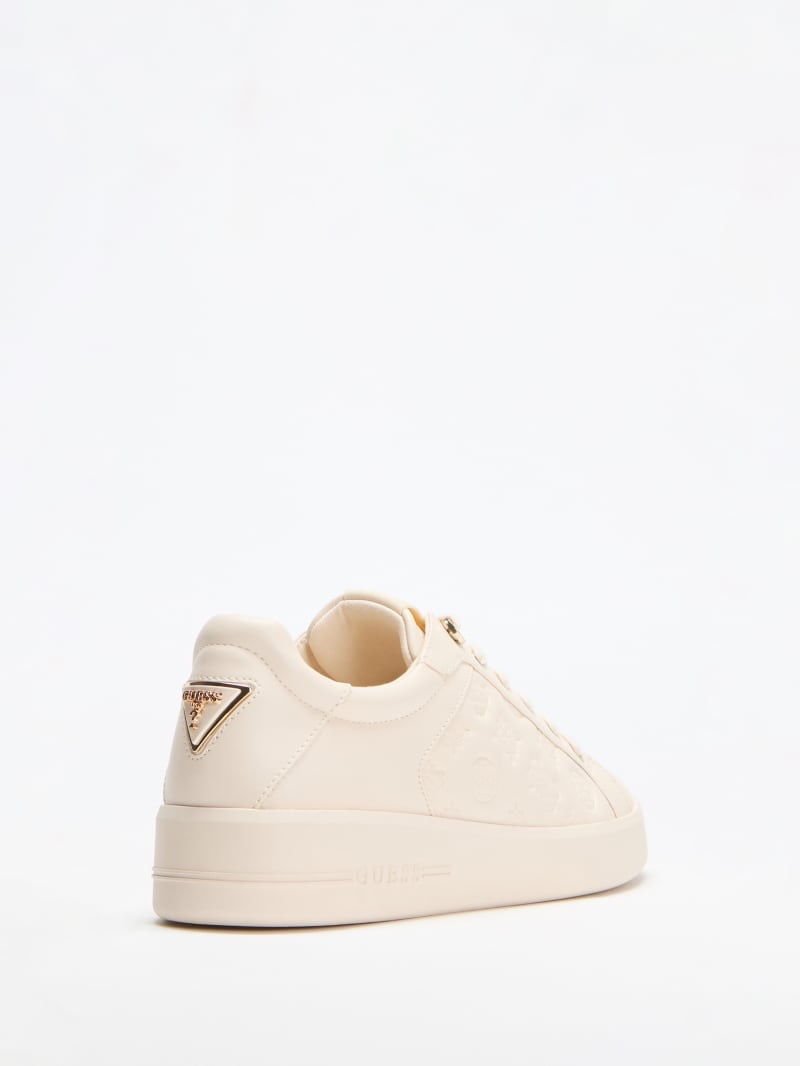 Ronii Debossed Peony Low-Top Sneakers