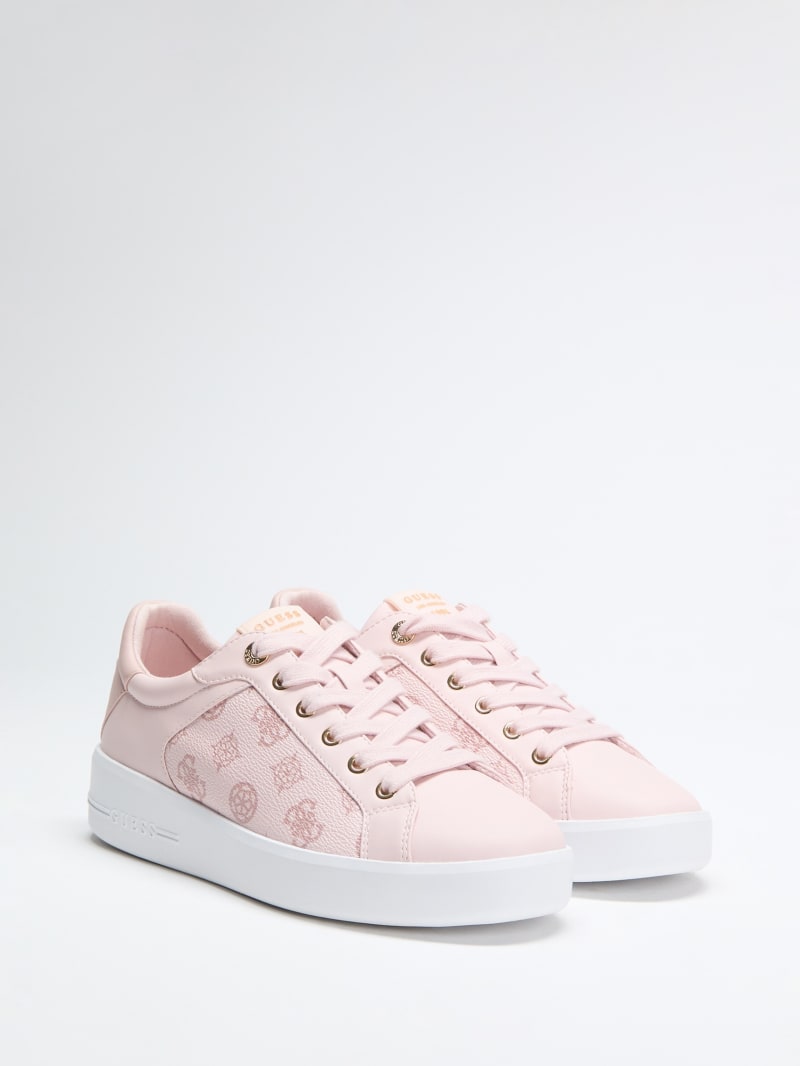 Ronii Debossed Peony Low-Top Sneakers