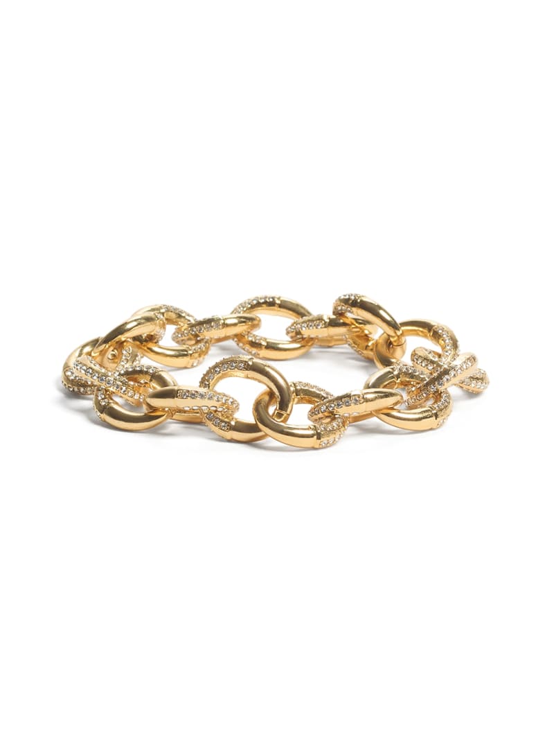 Gold-Tone Pavé Link Bracelet