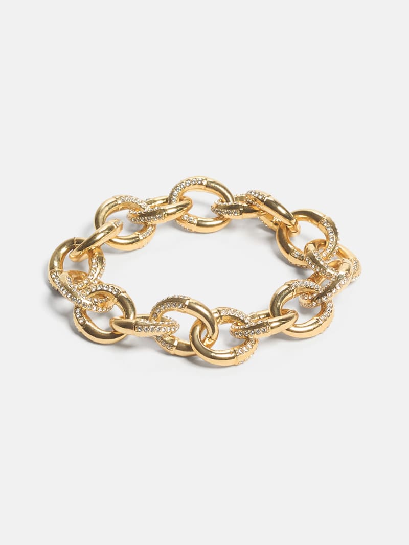 Gold-Tone Pavé Link Bracelet