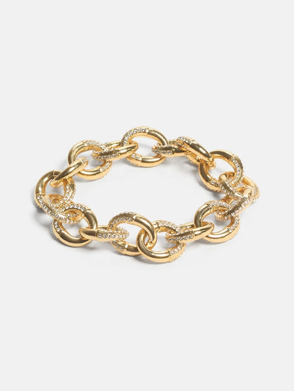 Gold-Tone Pavé Link Bracelet
