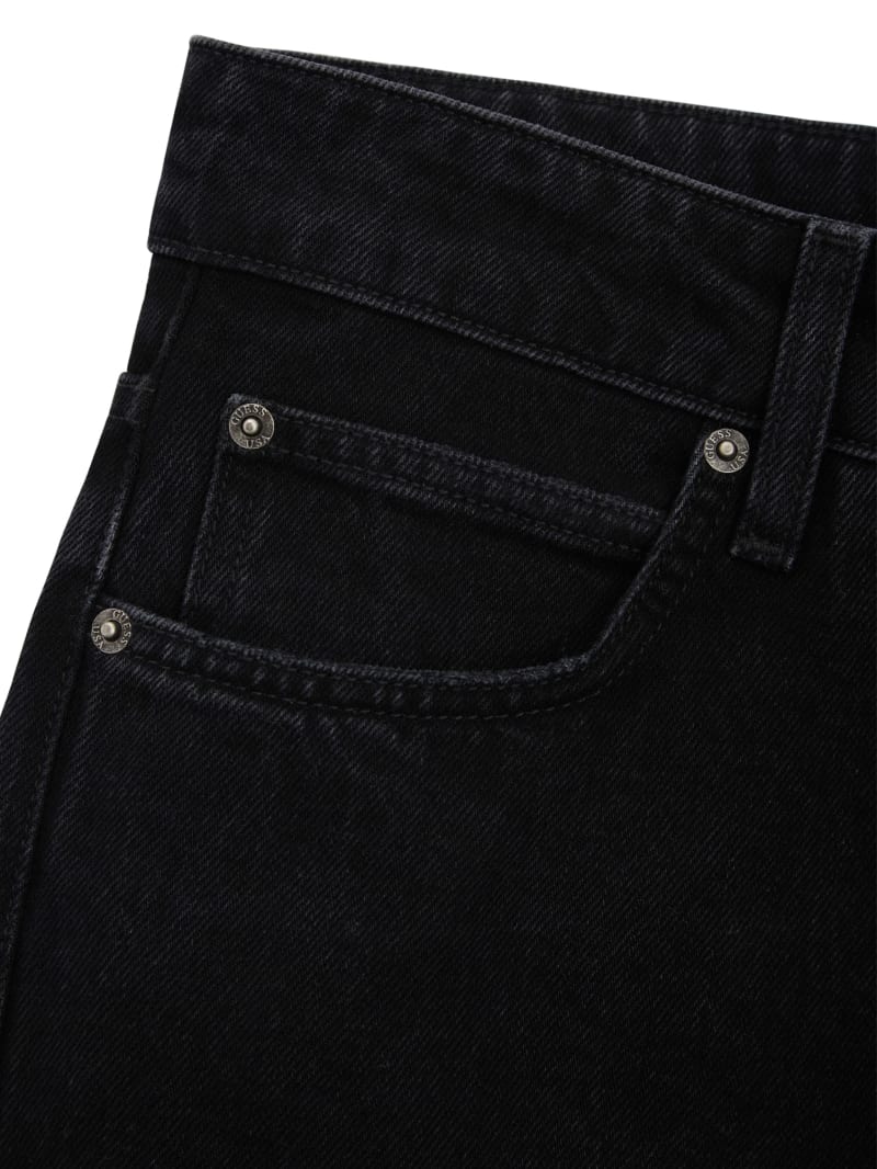 Washed Black Straight Denim Pants