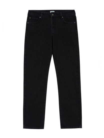 Washed Black Straight Denim Pants