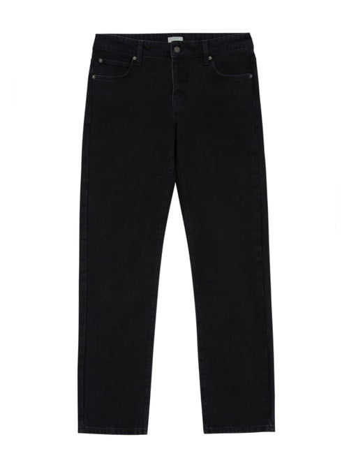 Washed Black Straight Denim Pants