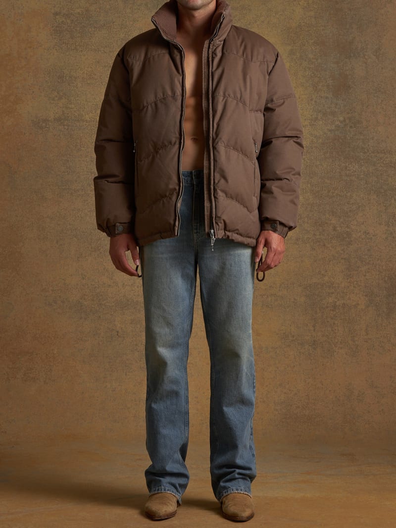 brushed twill puffer