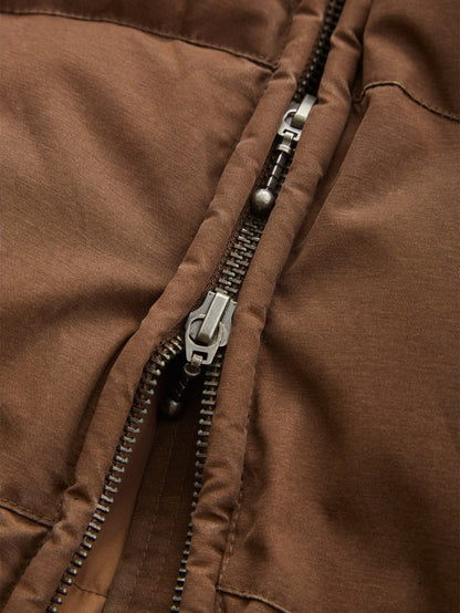 brushed twill puffer