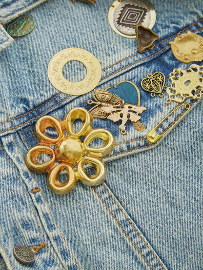 embellished denim vest