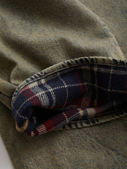 flannel lined relaxed denim pant