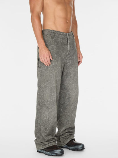 flannel lined relaxed bull denim pant