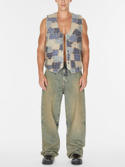 reversible denim vest