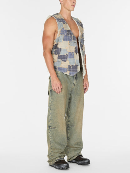 reversible denim vest