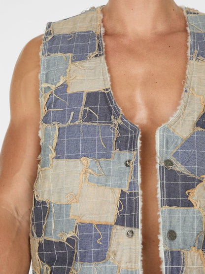 reversible denim vest