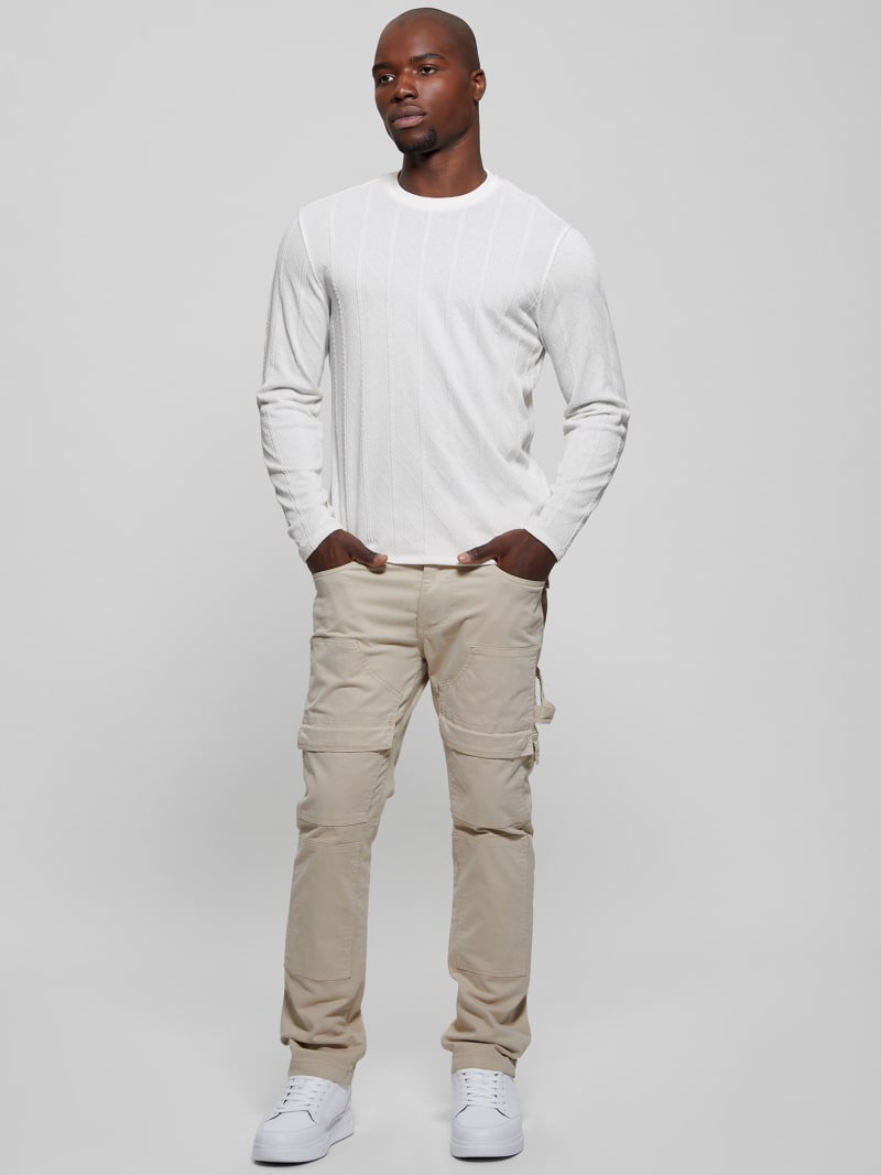 Textured Knit Long-Sleeve Top
