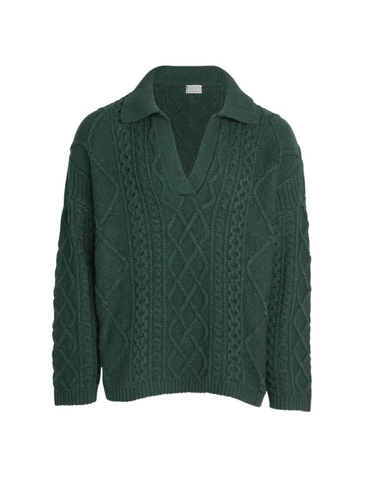 cable knit crewneck sweater