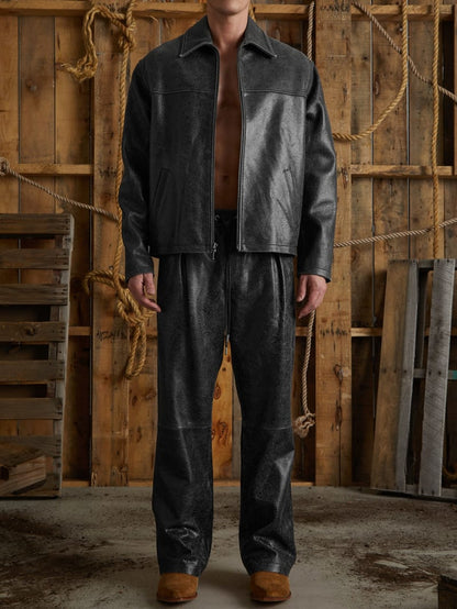 leather joggers