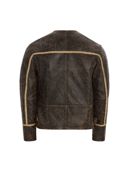 crackle leather jacket
