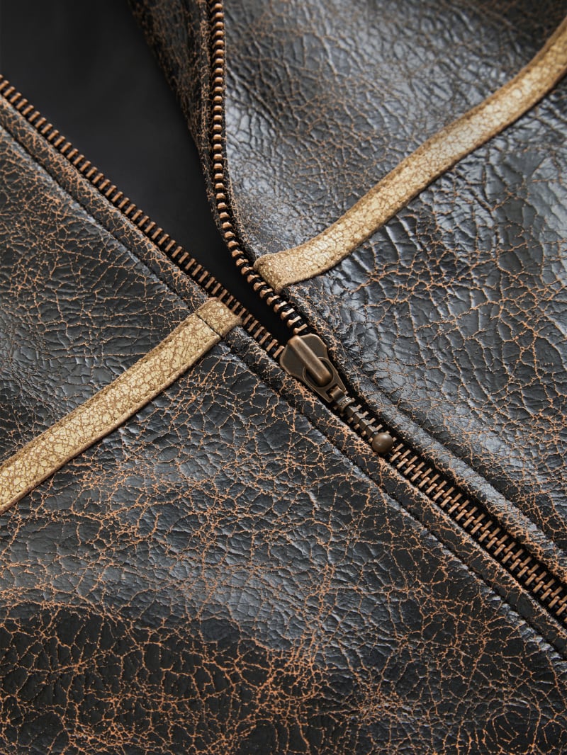 crackle leather jacket