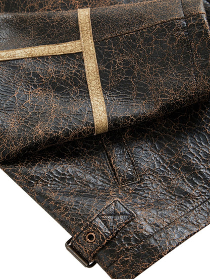 crackle leather jacket