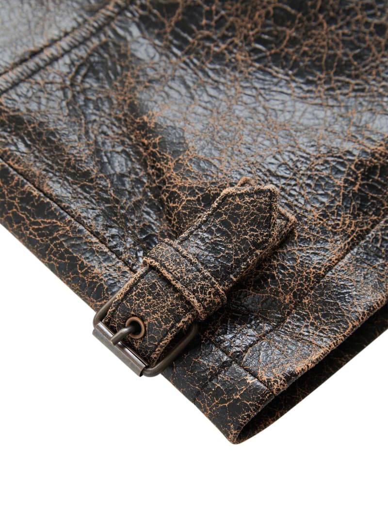 crackle leather jacket