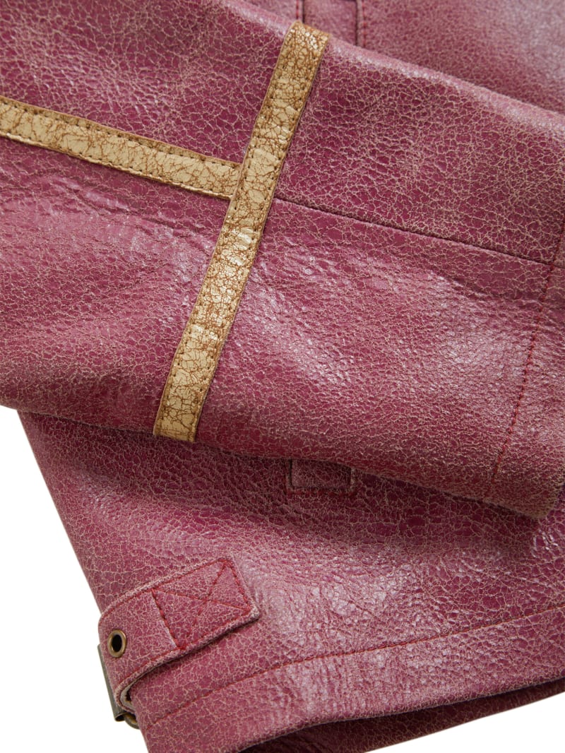 crackle leather jacket